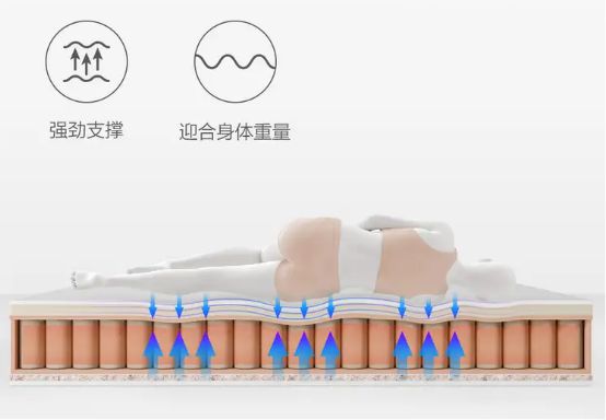 老床垫换新入手8H黑金刚大口径护脊弹簧乳胶床垫软硬兼顾(图11)