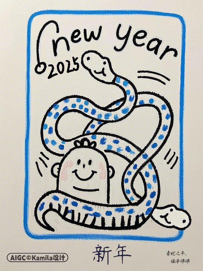 【2025蛇年贺卡】四款创意设计传递新年祝福！(图3)