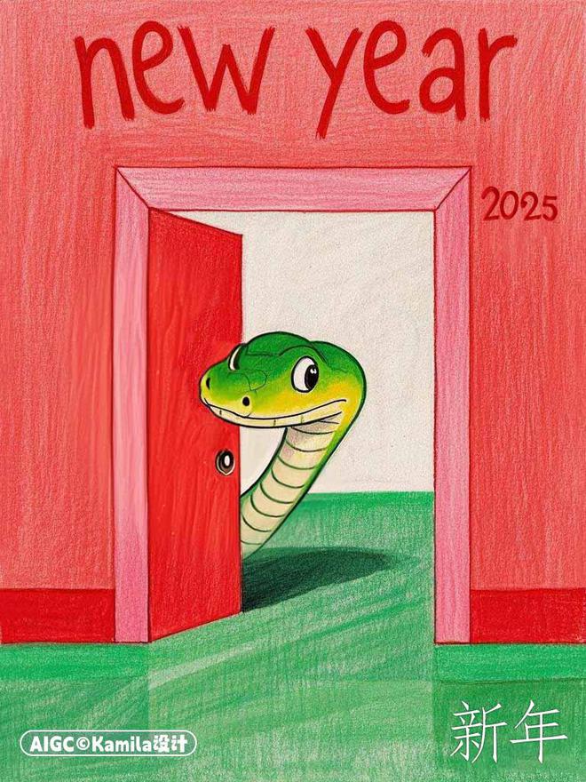 【2025蛇年贺卡】四款创意设计传递新年祝福！(图2)