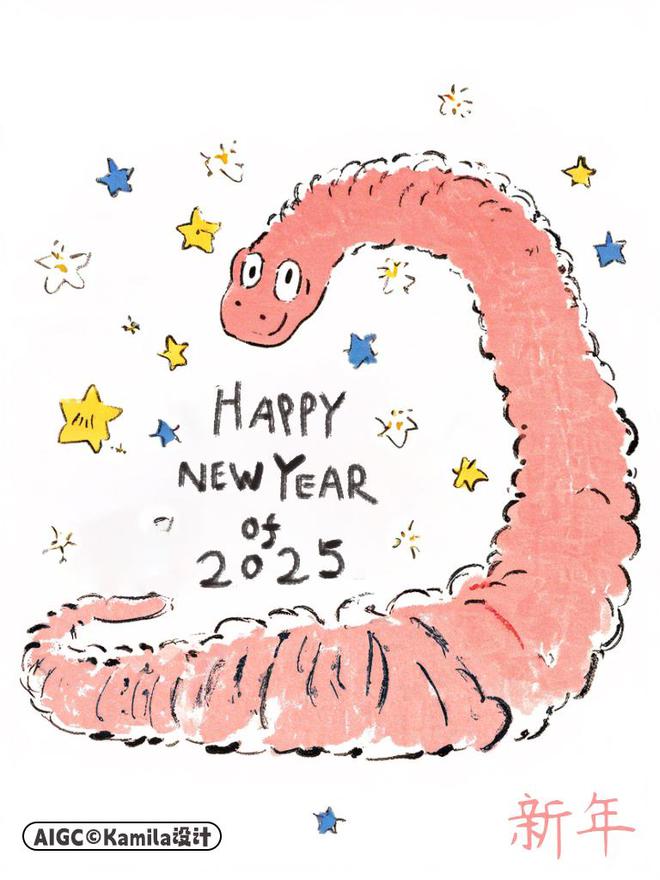 【2025蛇年贺卡】四款创意设计传递新年祝福！(图5)
