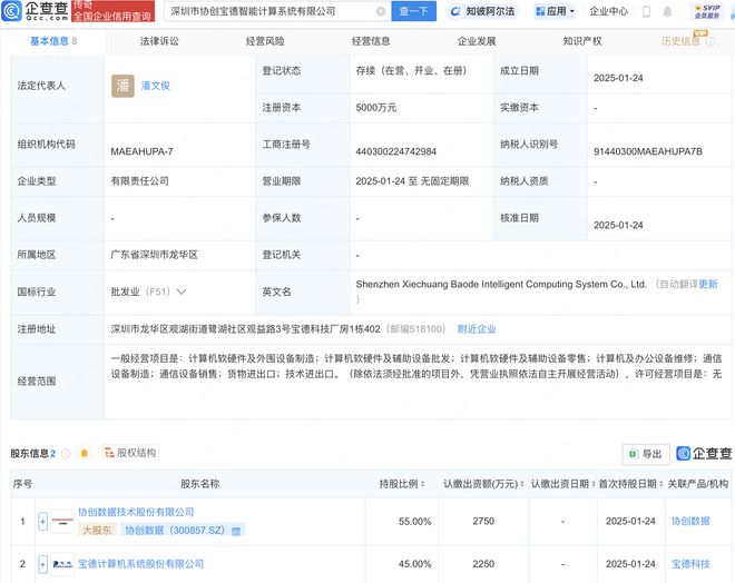 协创数据等成立智能计算系统公司(图1)